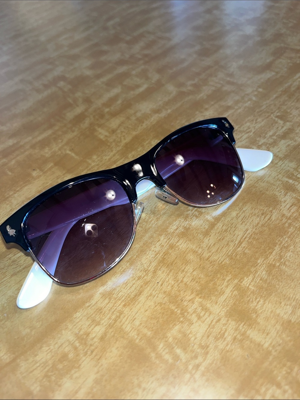 Disney Black and Cream Sunglasses with Alice in Wonderland theme